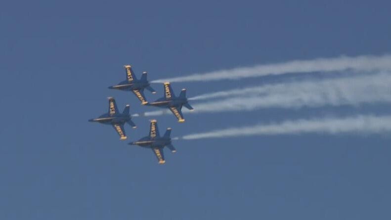 Blue Angels roar back over San Francisco after weather conditions threaten Fleet Week show — CBS Bay Area (KPIX), Los Altos Arts news