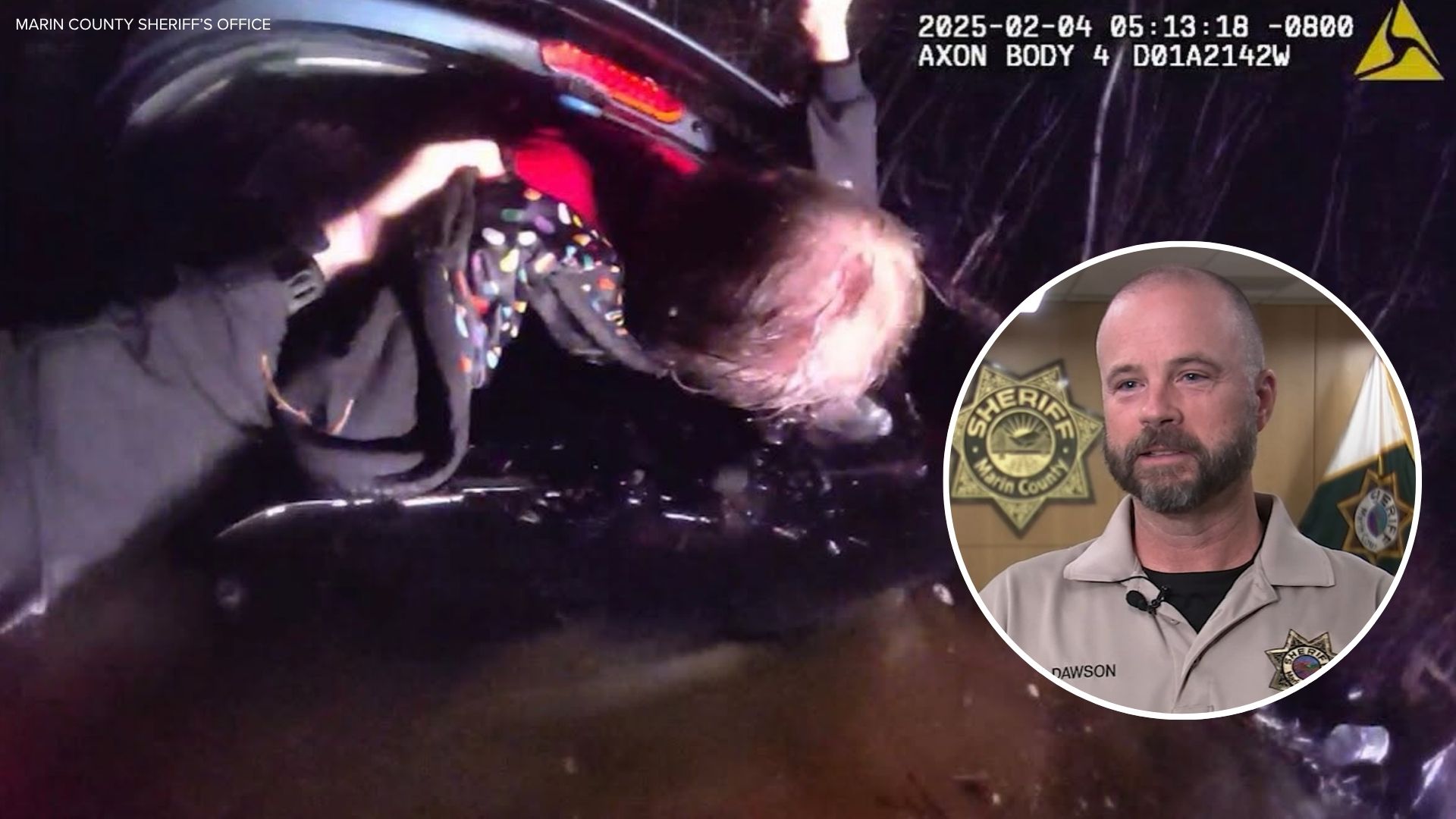 Marin Co. deputy receives Medal of Valor for rescuing woman from submerged car during storm
       — ABC 7 Bay Area