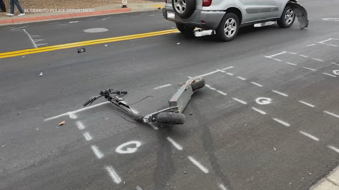 2 teens seriously hurt after e-scooter collides into car in El Cerrito
— ABC 7 Bay Area