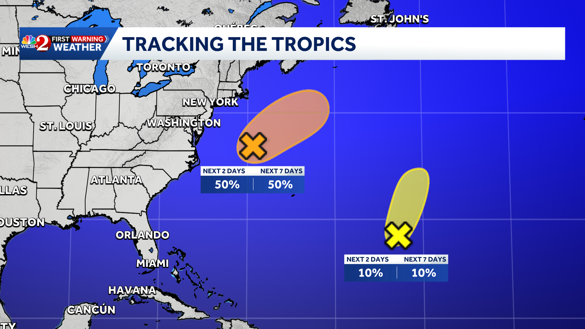 System in Atlantic upgraded to Subtropical Storm Josephine — WESH 2 Orlando