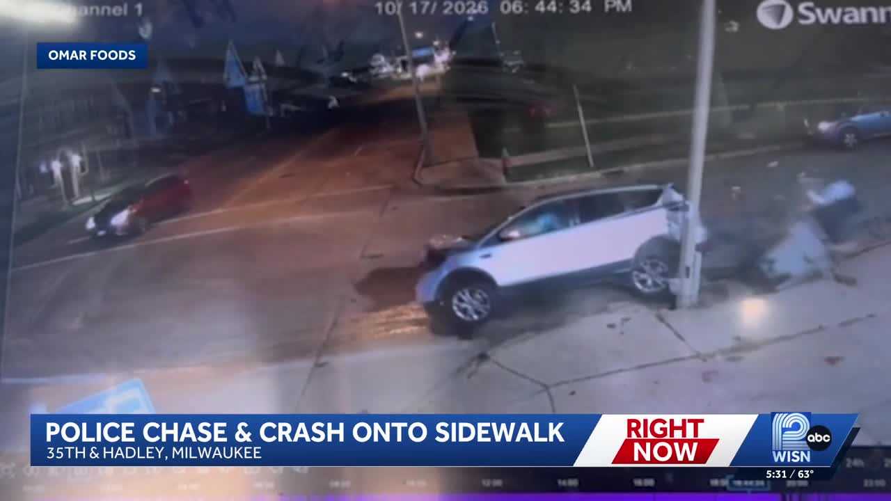 Video: Milwaukee police chase ends with crash onto sidewalk — WISN 12 Milwaukee, Los Altos Community news